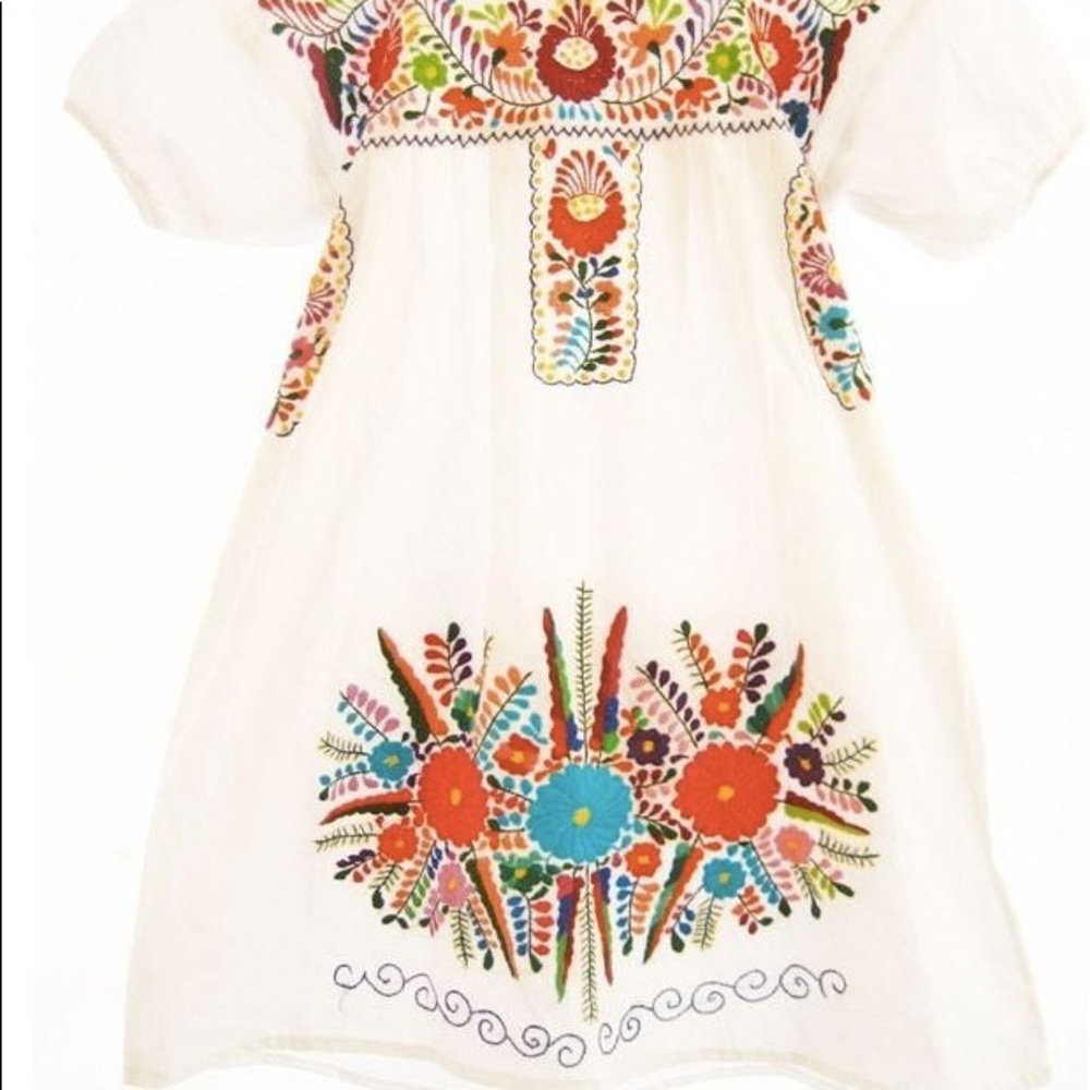 Mexican Embroidered Dress Handmade